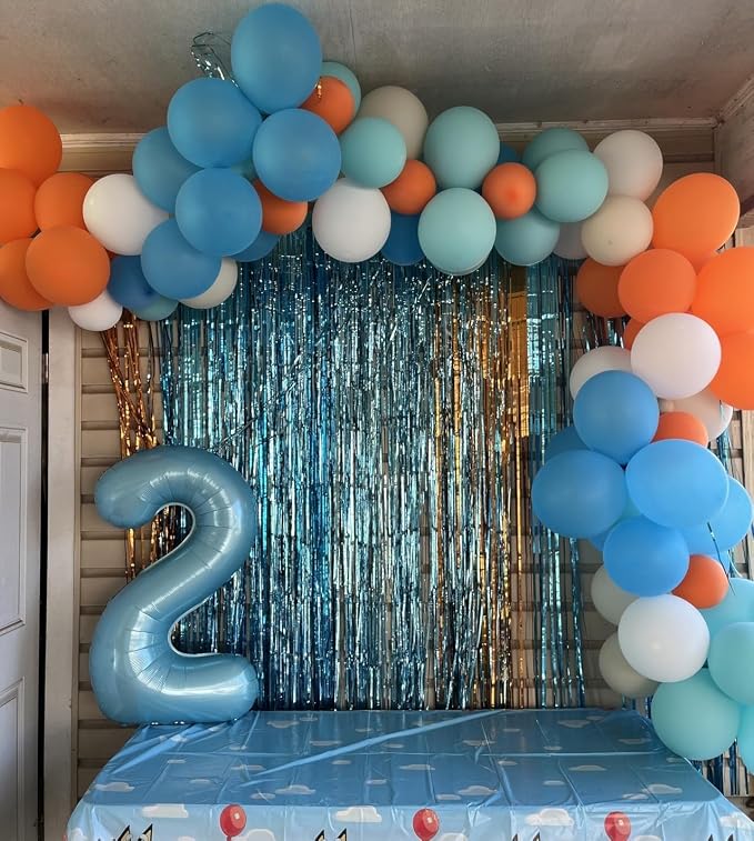 2 Balloon Number 40 Inch Pastel Blue Balloons - Image 2