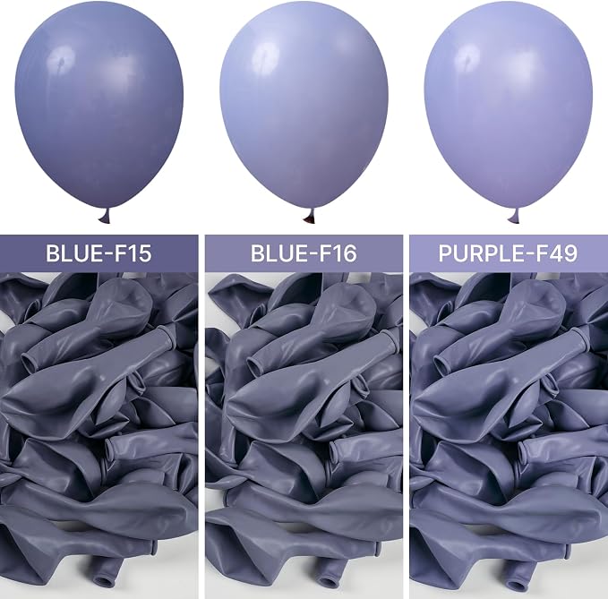PartyWoo Dusty Blue Balloons 100pcs Boho Dusty Purple Muted Lavender Color | 18 - Image 5