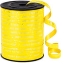 BEISHIDA 250 Yards Yellow Happy Birthday Printed Crimped Curling Ribbon Balloon by Beishida