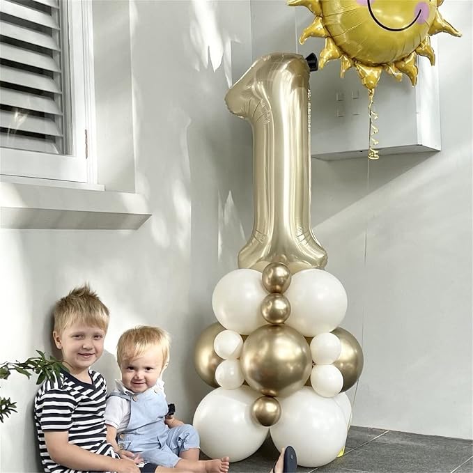 40 Inch Champagne Gold Foil Balloon Number 9, Large Self Inflating Light Gold - Image 3