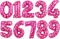TONIFUL Number Balloon 16 Inch 10Pcs Pink Polka 0-9 Birthday Number Ballons | by TONIFUL
