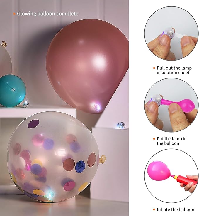 Aogist 50pcs Yellow Balloon Lights, Long Standby Time Waterproof Mini Light - Image 4