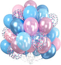 Paready Pastel Blue and Pink Balloons Set, 12 Inch Pastel Confetti Balloons by Paready