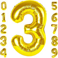 Number Balloon Gold Number 3 for 3rd 33 Birthday Party Decorations, 40 Inch | by Mluchee
