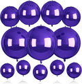 12Pcs Purple Round Balloons Foil, Large Metallic Purple Balloons by BIAPIAN
