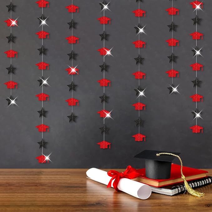 Red-Black Graduation-2026 Class Party-Decorations Garland by OURUOLA