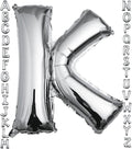 40 inch Silver Letter K Balloon, Big Size Alphabet Foil Mylar Helium Balloons by VHUWE