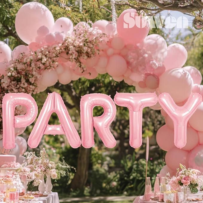 SUWEN 40 Inch Pink Large M Letter Balloons Big Foil Helium A-Z | Jumbo Mylar - Image 5