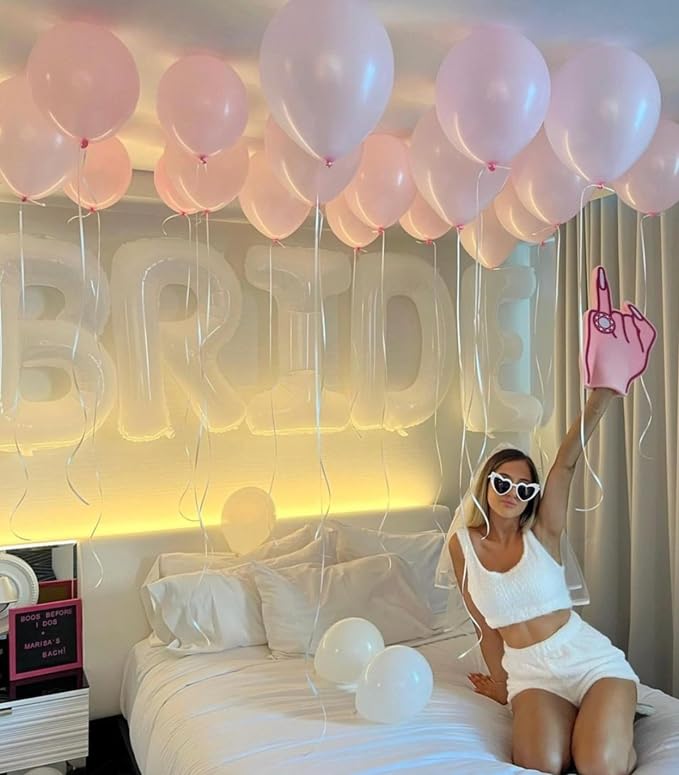 xo, Fetti 40in Giant White BRIDE Balloons XL | Bachelorette Wedding Decor | - Image 3