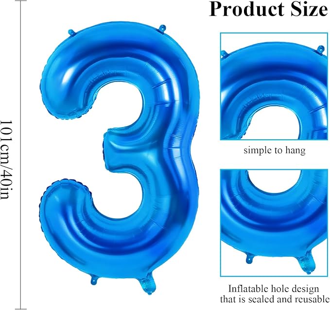 Number 63 Balloons for 63rd Birthday Party Decorations, 0-100 Large No.63 - Image 2