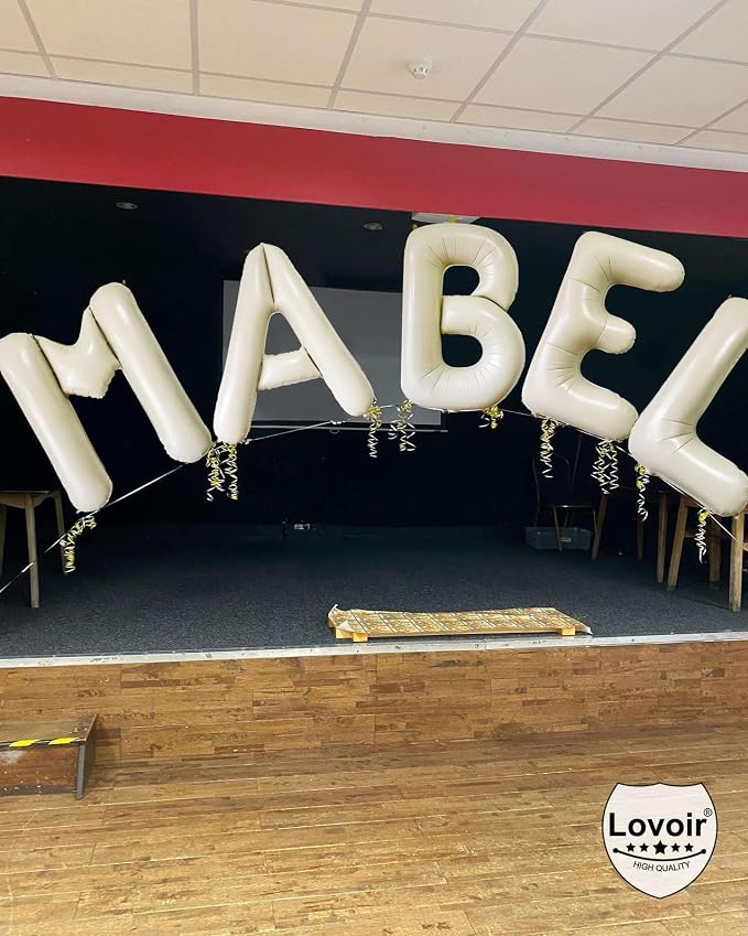 Cream White Letter U Balloons, 40 Inch Giant Letter Balloons U Foil Mylar - Image 6