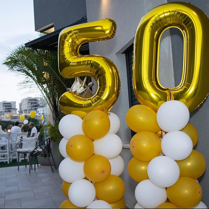 40 Inch Gold Number 4 Foil Balloon - Image 8