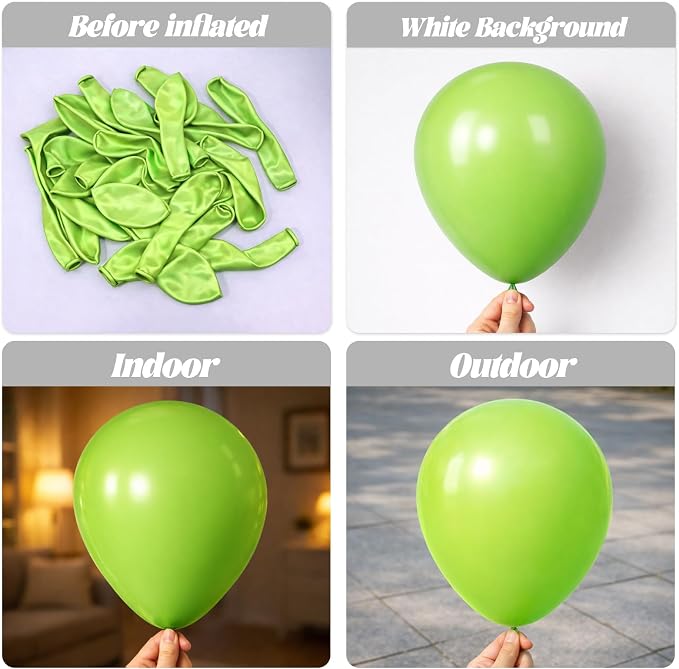 Voircoloria 105pcs Lime Green Party Latex Balloons, 12inch | - Image 3