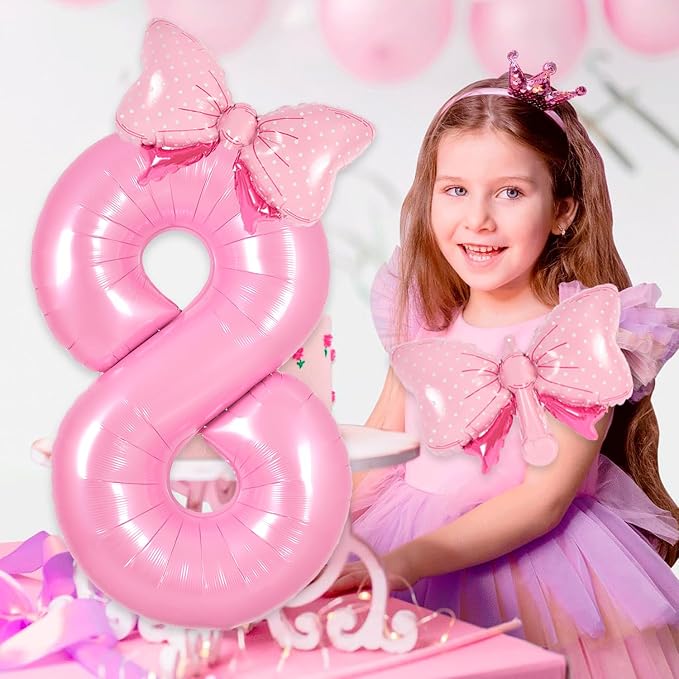 Pink 1 Balloon Number Pink Birthday Decorations - Image 4