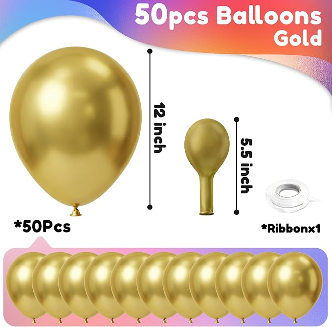 Gold Balloons, Baby Shower, Anniversary, Graduation, Wedding Decorations - Image 2