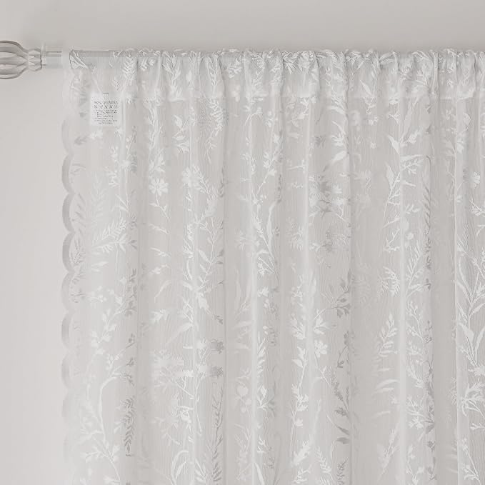 Anmao Vintage Lace Curtains 120 Inches Long 2 Panels Set, Romantic Elegant - Image 5