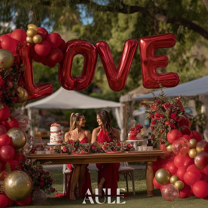 AULE 40 Inch Red Q Balloon Letter Foil A-Z Birthday Big Alphabet | Birthday - Image 5