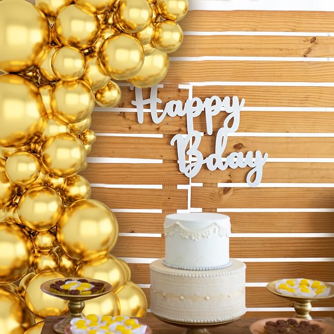 134Pcs Metallic Gold Balloons Different Sizes 5 10 12 18 Inch Chrome Gold Latex - Image 5