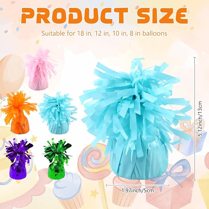 16 Pack Baby Blue Balloon Weights Metallic Holder Anchors Balloon Holder Weights - Image 2