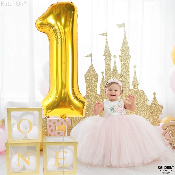 KatchOn, Happy Birthday Number Balloon | Large Mylar Gold Number Balloons - Image 7