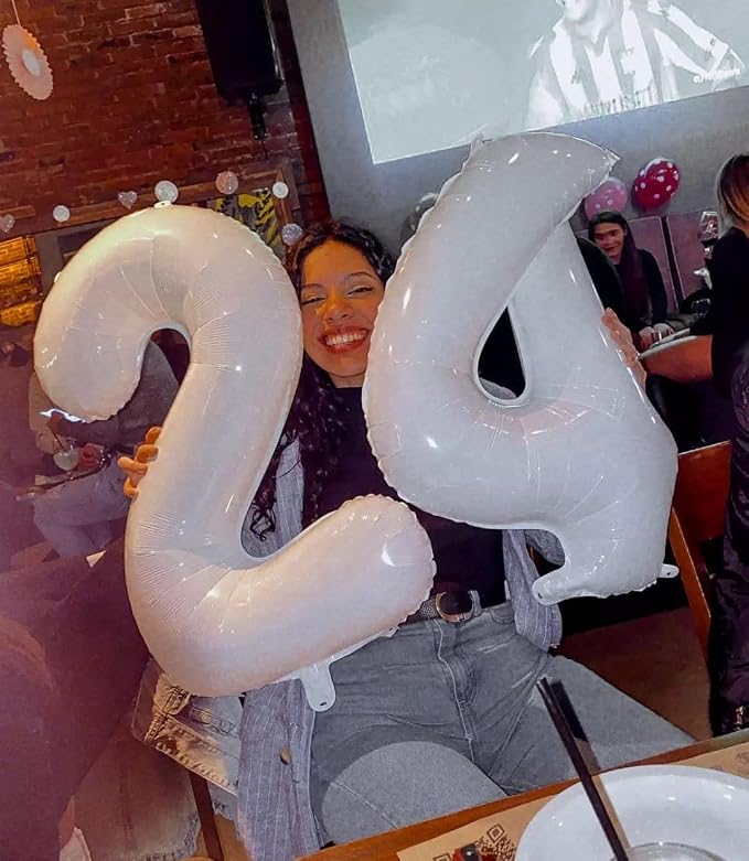 White Number 6 Balloon 40 Inch, 6th Birthday Party Decorations Men Women | Foil - Image 9