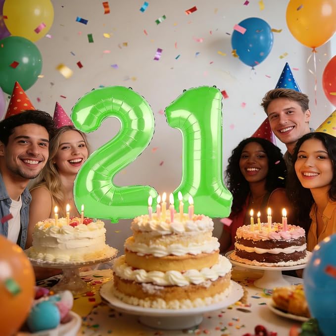 40 Inch Number 21 Balloons for 21st Birthday Party Decorations, 0-100 Fruit - Image 2