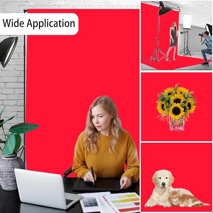 Red Photography Backdrop for Photoshoot, Fabric 3x5ft | Versatile Studio Photo - Image 3
