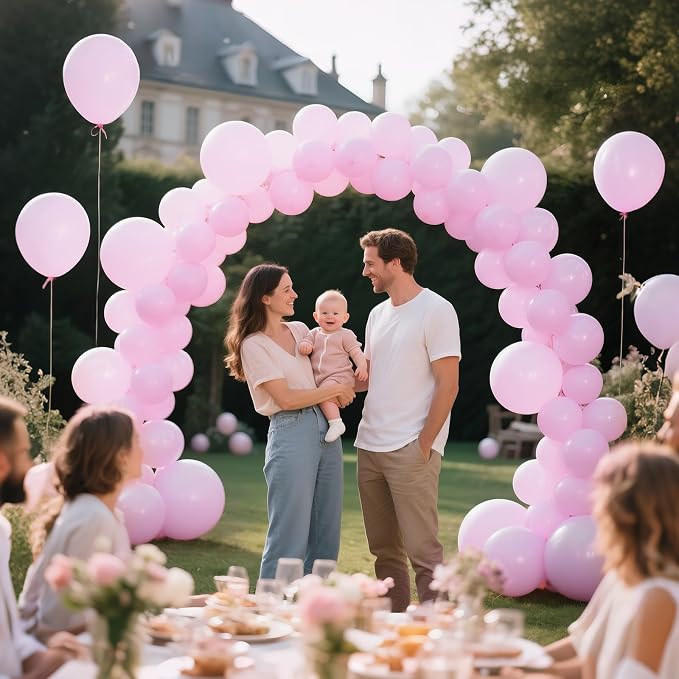 110pcs Pastel Pink Balloon 12 Inch, Pastel Pink Latex Balloons - Image 6