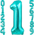 40 Inch Big Teal Blue Number 1 Foil 0-9 Mylar Helium Balloons | Large Digital by SULALABOO