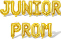 2 Set 20Pcs Gold JUNIOR PROM Letter Balloons 16in Balloon Foil Letter by Fezava