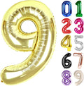 9 Balloon - Champagne Gold Birthday Number Balloons, 40 Inch Decorations | by ALPHADELTAPI