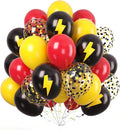 Paready Red Yellow Black Balloons, 12Inch Yellow Printed Latex Balloon Red by Paready
