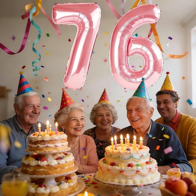 40 Inch Number 76 Balloons for 76th Birthday Party Decorations, 0-100 Jewelry - Image 2
