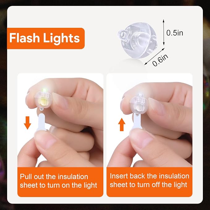 100PCs Mini Led Lights, Flash Led Balloons Light 5 Colors - Image 3