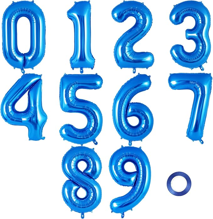 16 Inch Number 0-9 balloons, Small Mylar Numbers Balloon Custom Digital Balloons by AIQINHU