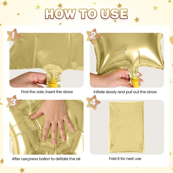 Brown Star Balloons, 18 Inches Netural Star Foil Balloon - Image 3