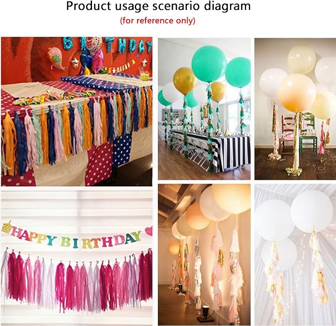 We Moment Orange and White Tassel Garland，Tissue Tassel Banner - Image 4