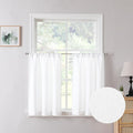 Tollpiz Linen Tier Curtains Rod Pocket Semi Sheer Short Kitchen Curtain Half by Tollpiz