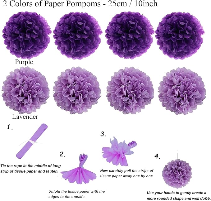 Party Decoration, Pom Poms Flowers, Garlands String Polka Dot and Triangle - Image 4