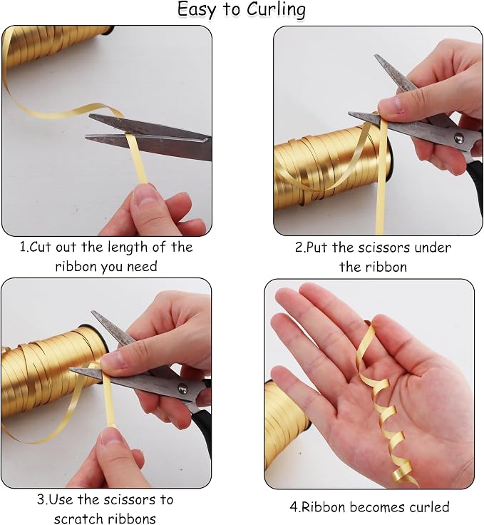 BEISHIDA Red and Gold Curling Ribbons Balloon String Ribbons - Image 3