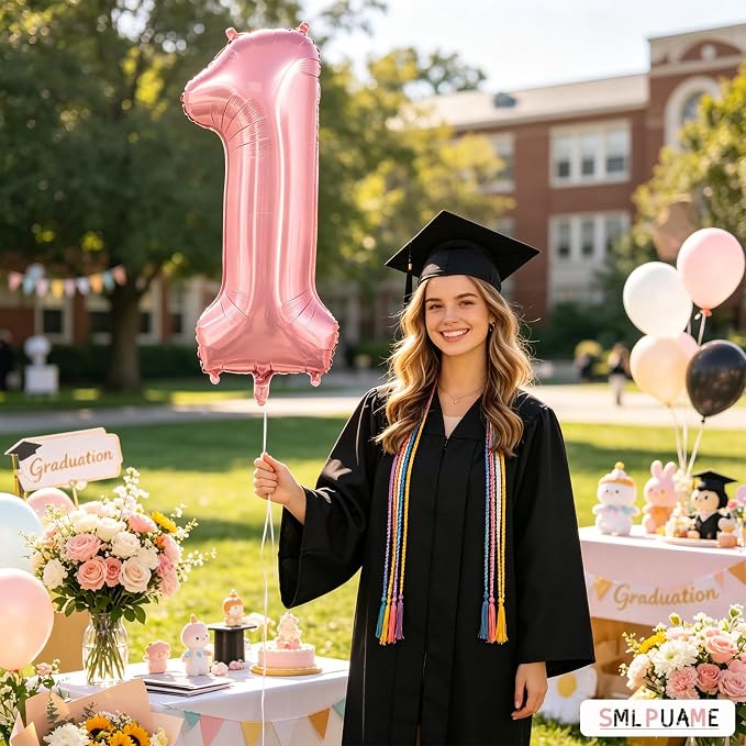 Pastel Pink 11 Balloons, 40 Inch Large Light Pink Foil Number Balloons 0-10 - Image 2