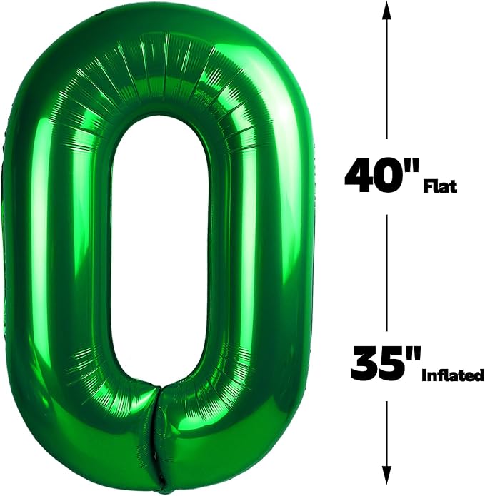 Green 40 Inch 10 100 Number Balloons, 10 100 Decorations - Image 3