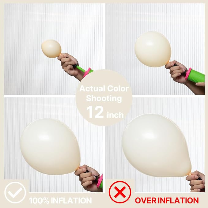 PartyWoo Beige Balloons 101pcs Cream Ivory White Color 12 Inch | Balloons - Image 3