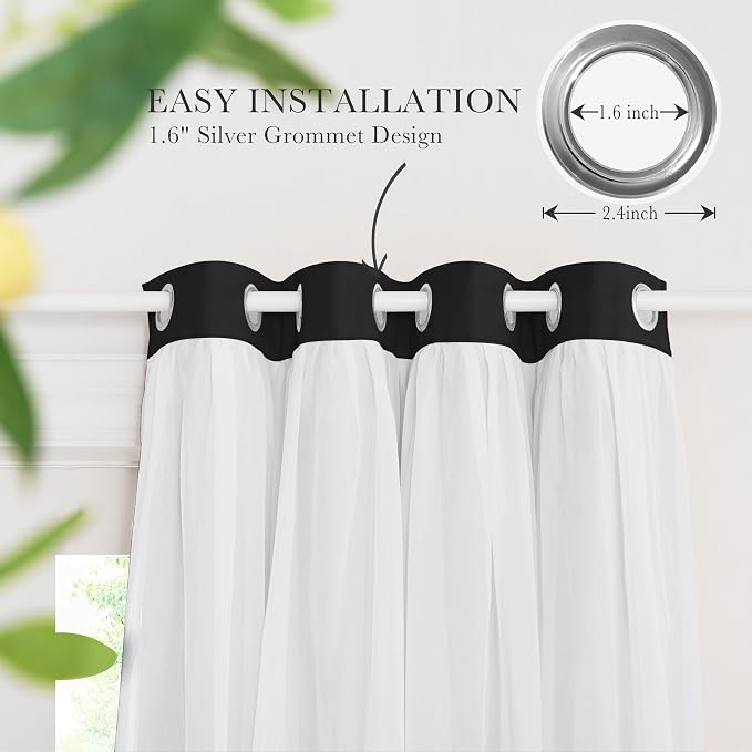 PONY DANCE Black Out Curtains Short 63 inches Long, 52 x 63 inches, Pack-2 | 2 - Image 8