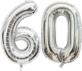 40 Inch Silver 60 Number Balloons Giant Jumbo Huge 60 Foil Mylar Helium Number by LHOAVWE