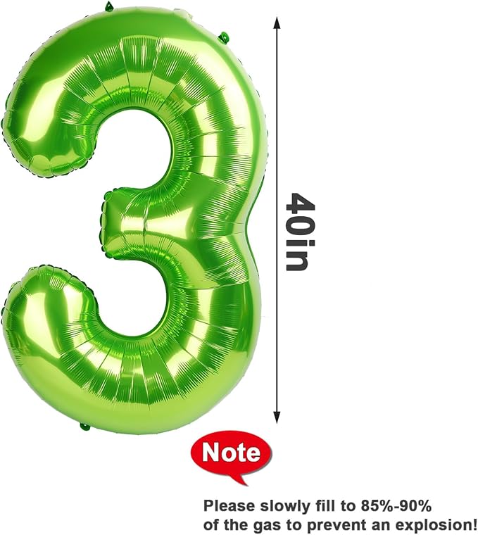 7 Balloon Numbers, 40In Green Balloons - Image 5