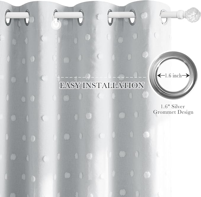 PONY DANCE White Curtains for Living Room 96 Inches Long, 52W x 96L | Thermal - Image 3
