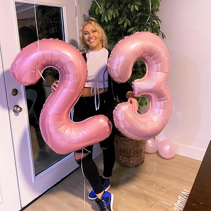 Pastel Pink Number 9 Balloon 40 Inch, 9th Birthday Decorations Men Women | Foil - Image 3