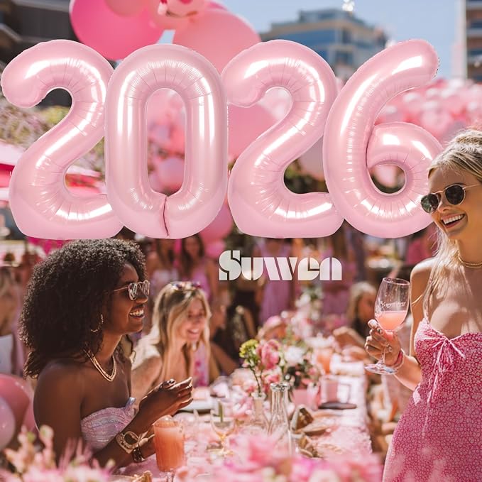 SUWEN 40 Inch Pink Large 10 Balloon Numbers Big Foil Helium Number Balloons 0-9 - Image 3