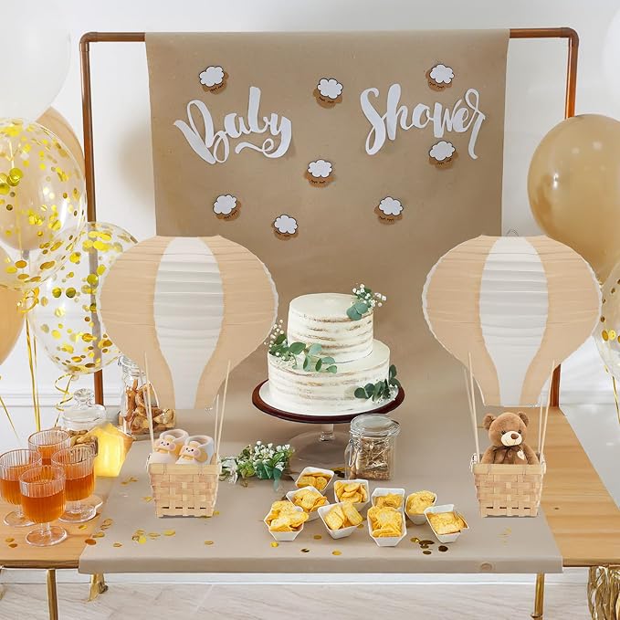 Meooeck 14 Sets Hot Air Balloon Tables Centerpieces, Light Brown | Classroom - Image 5
